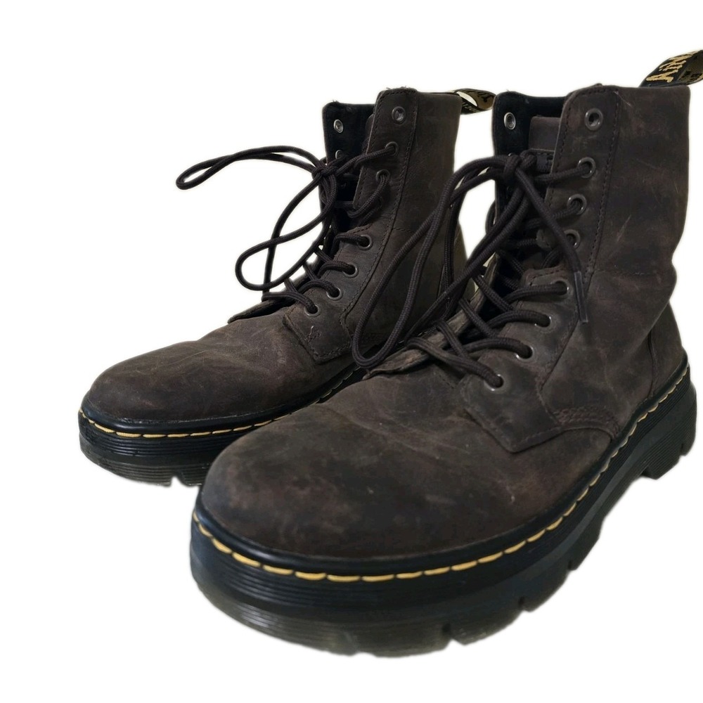 Dr Martens Combs Leather Casual Boots Crazy Horse Brown Mens Size 8 Womens 9